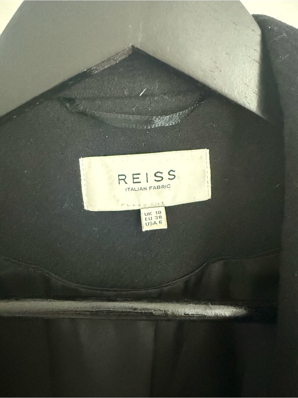 Reiss Black Tailored Wool-Blend Trench Coat - Picture 3 of 4